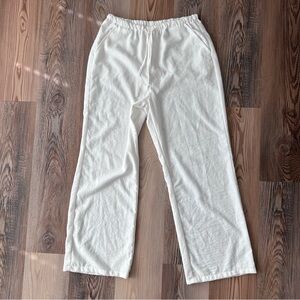 Wide Leg Drawstring Pants in White